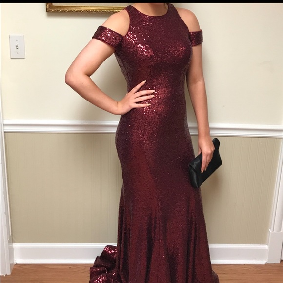 cold shoulder prom dress
